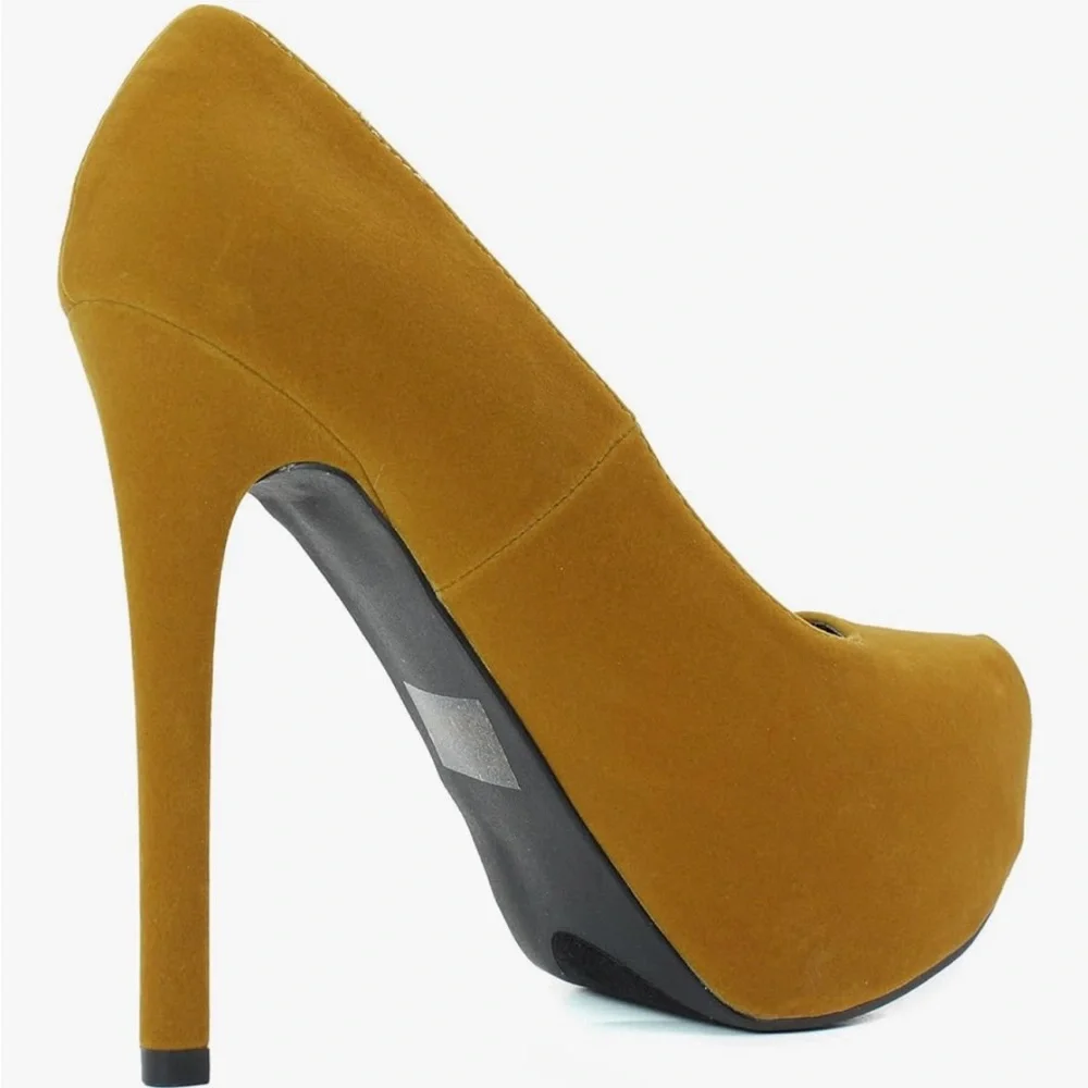 Qupid Mustard Platform Heels